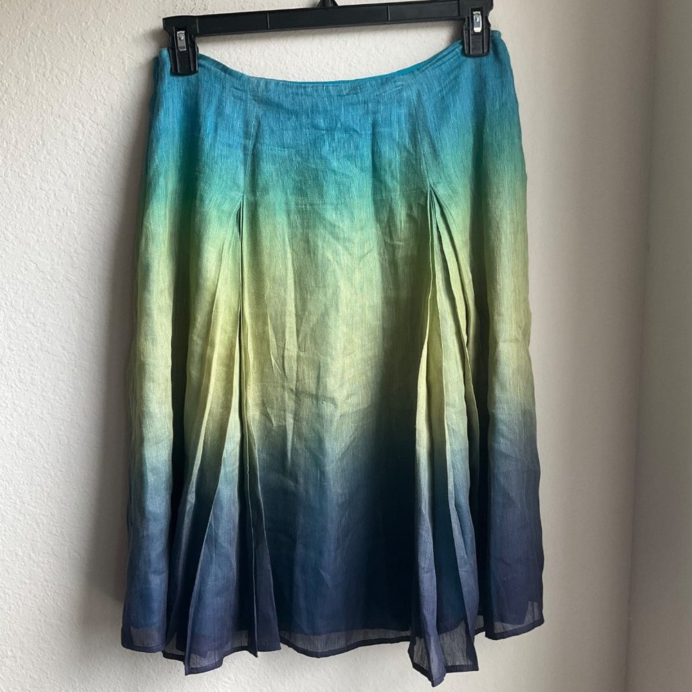 Jones New York Collectives silk and linen flowy ombre skirt size 10 - Picture 3 of 10